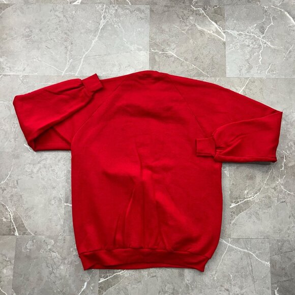 80S VINTAGE JERZEES CREWNECK SWEATSHIRT MENS 2XL XXL PULLOVER BLANK RED SWEATER - Picture 2 of 7